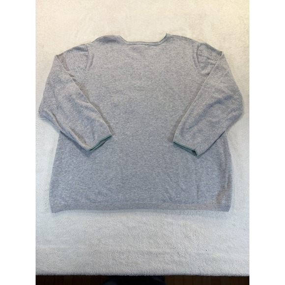 Coldwater Creek Grey Bunny Cotton XLP Sweater Embroidered Easter Grandmacore - Picture 8 of 8